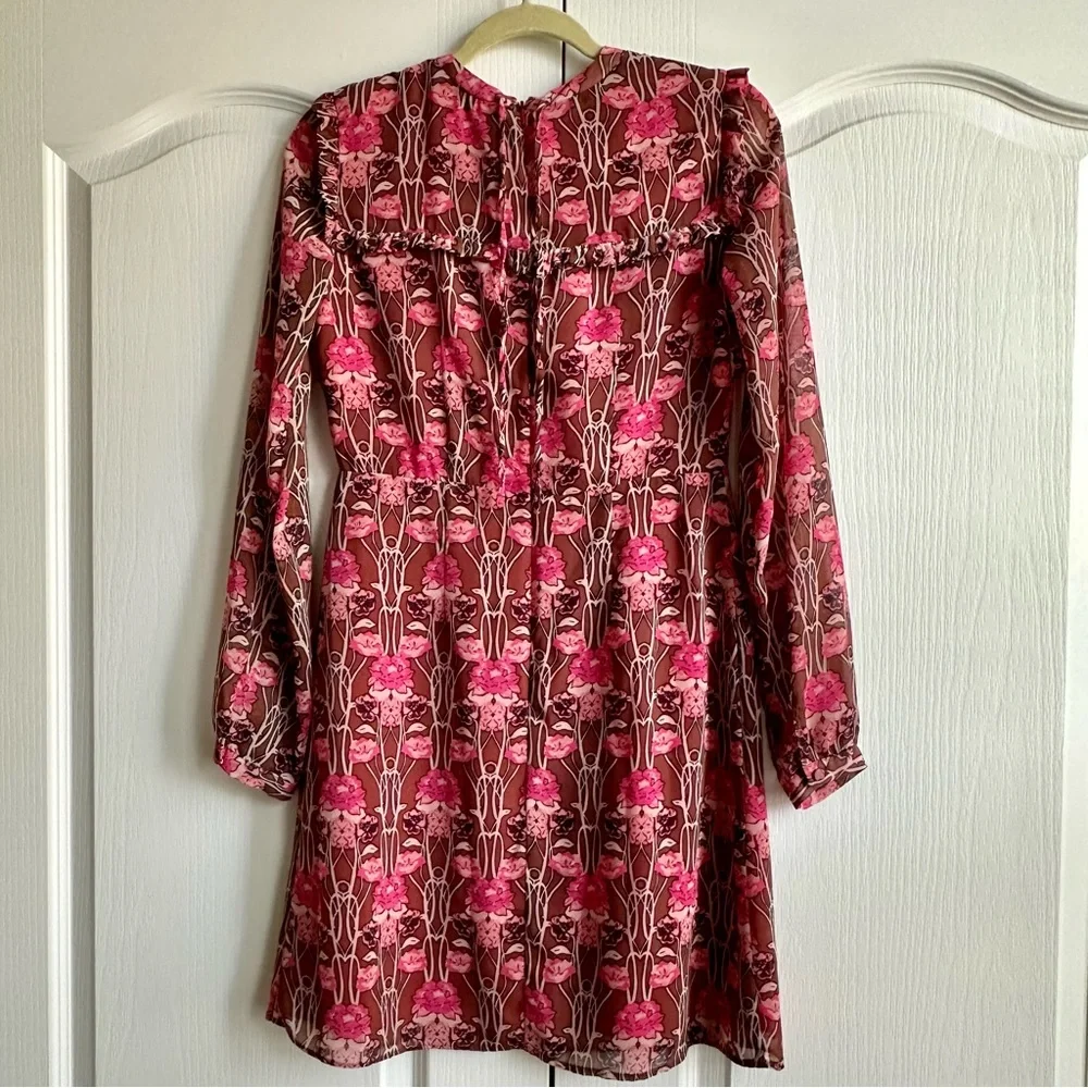 Topshop | Pink Floral Mod Style Dress - Size 6 - EUC_12